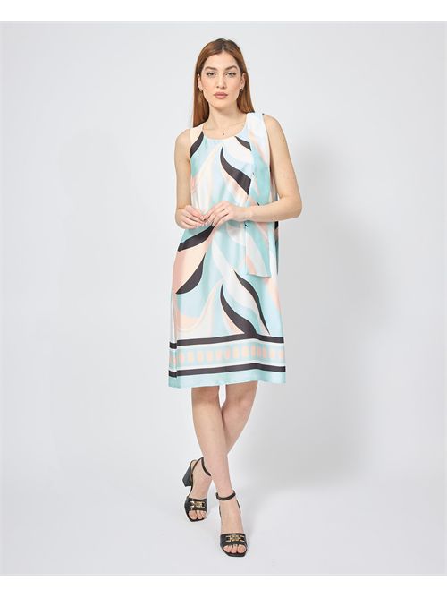 Corte dei Gonzaga multicolor dress with slip